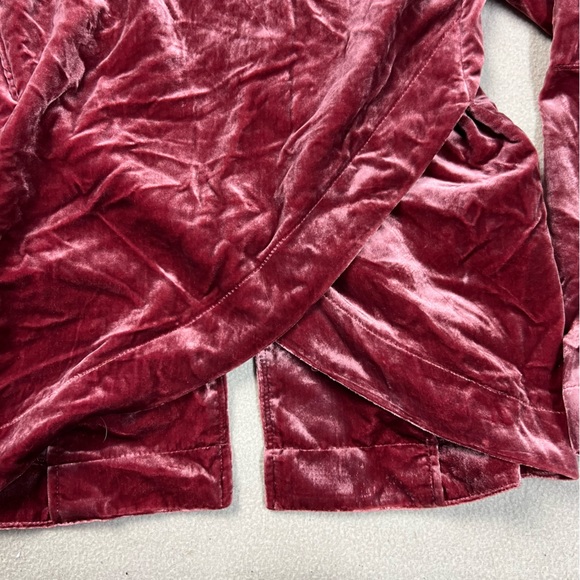 By Anthropologie Blazer Womens XXS Raspberry Velvet Tulip-Back Open Front NWT - Picture 8 of 9